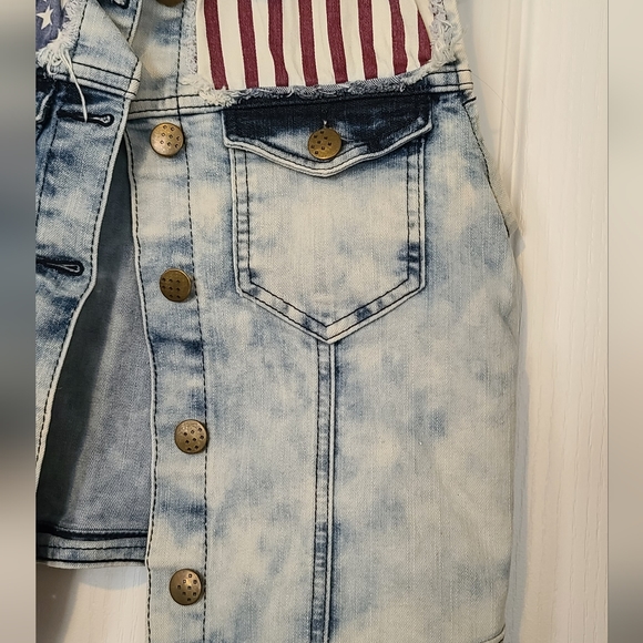 Jean vest with US Flag pattern - Picture 6 of 7